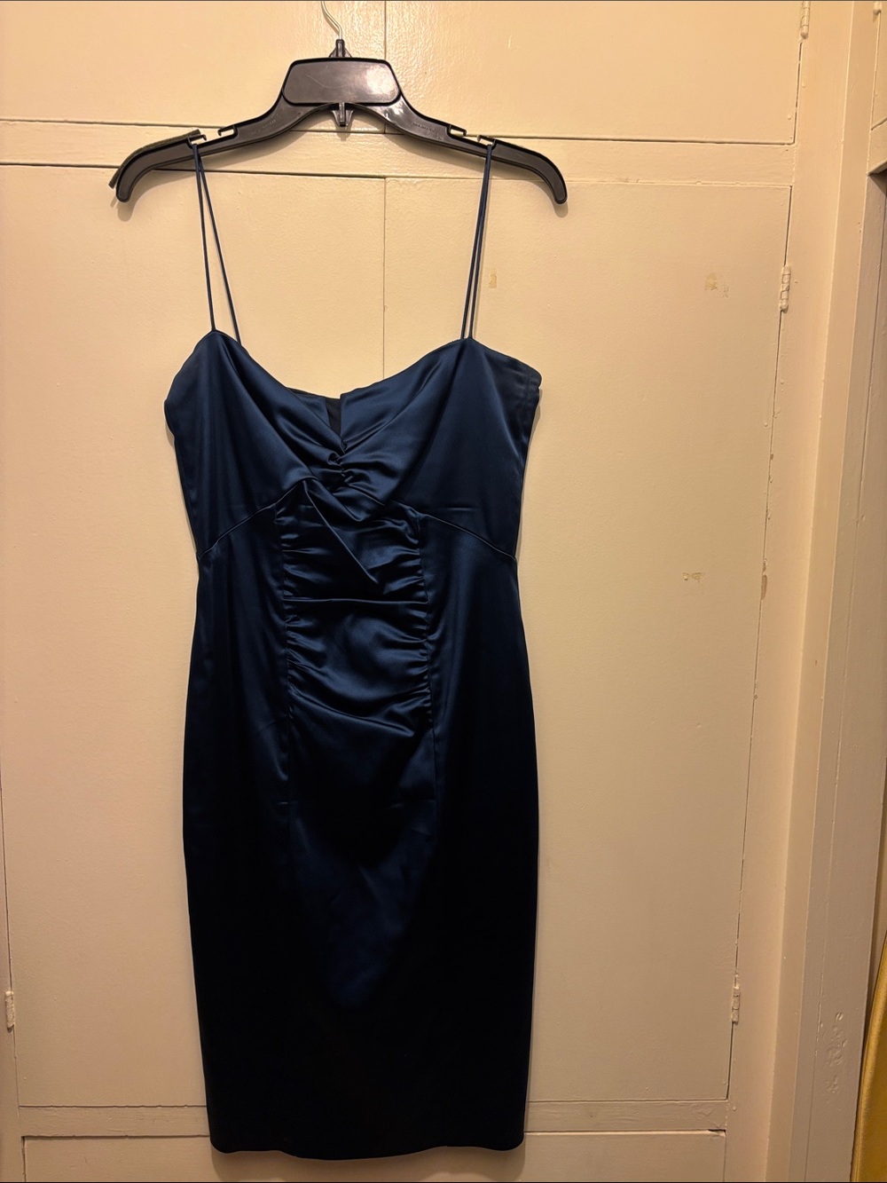 Nicole by Nicole Miller Deep Navy Satin Spaghetti-Strap Mini Dress
